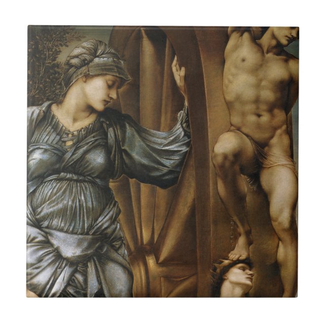 Goddess Turning the Wheel of Fortune (Burne-Jones) Tile (Front)