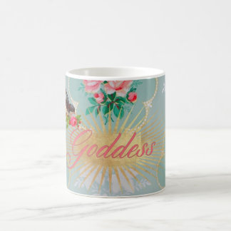 Goddess vintage wallpaper pink roses mug