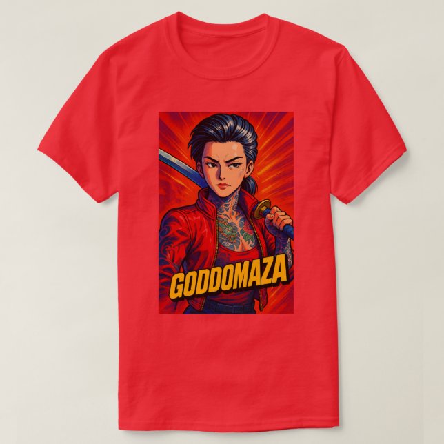 GODDOMAZA BAD A BIKER  T-Shirt (Design Front)