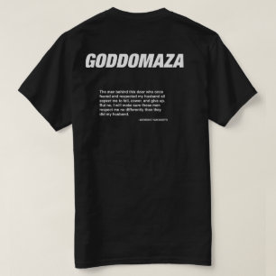 GODDOMAZA BLACK MOMOKO QUOTE BLACK  T-Shirt