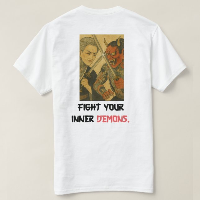 GODDOMAZA EDO ERA FIGHT YOUR INNER DEMONS  T-Shirt (Design Back)