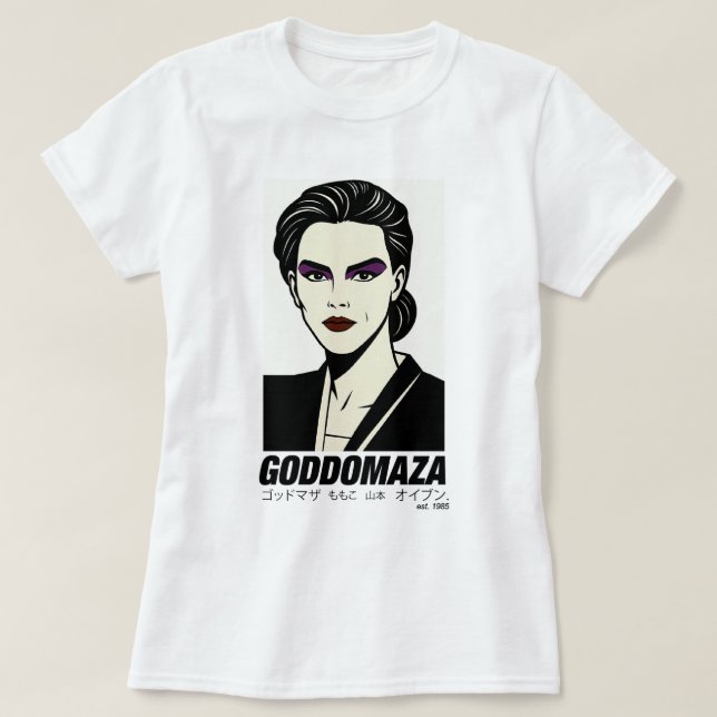GODDOMAZA EST. 1985 WOMEN WHITE TEE (Design Front)