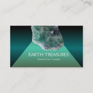 Gode Green and Purple Fluorite Healing Crystals Business Card