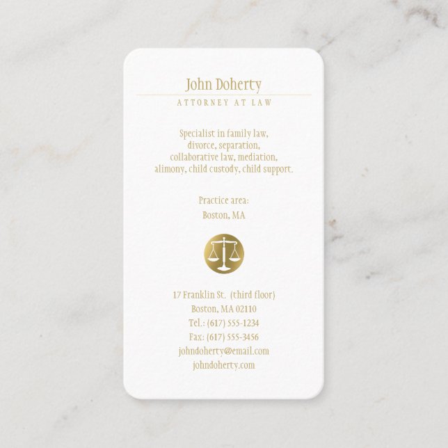 Goden Attorney at Law | Lawyer Business Card (Front)