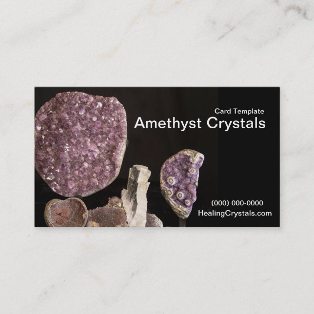 Godes Amethyst & Quartz Crystals Template Business Card (Front)