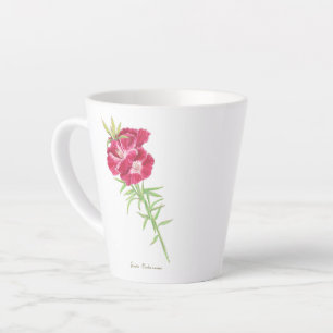 Godetia and Cornflower latte mug