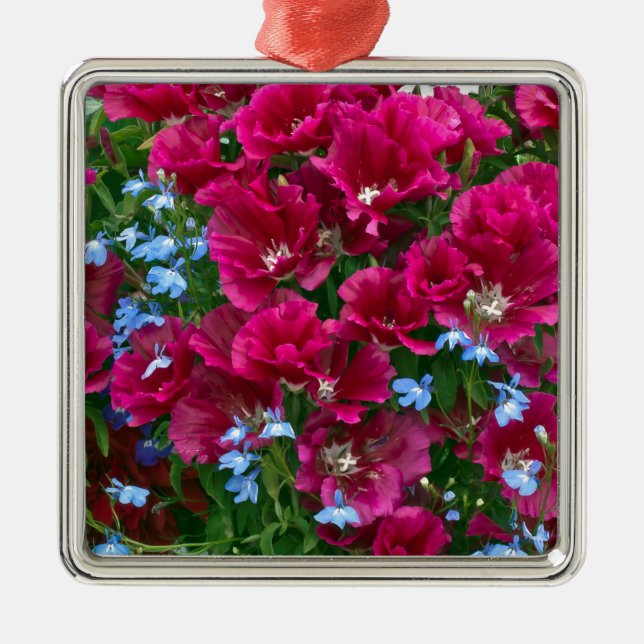 Godetia And Lobelia Gifts Metal Tree Decoration (Front)