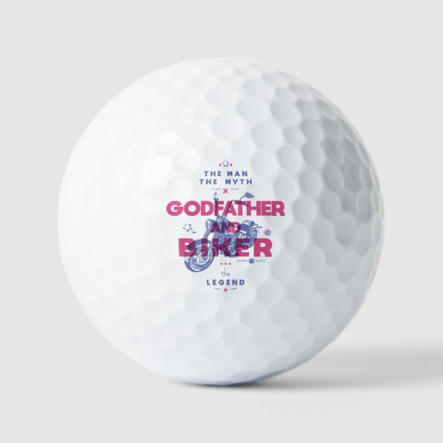Godfather and biker the man the myth the legend golf balls (Front)
