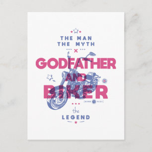 Godfather and biker the man the myth the legend postcard