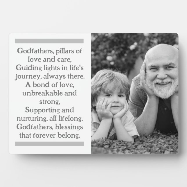 Godfather and Godchild Custom Plaque with Easel (Front)