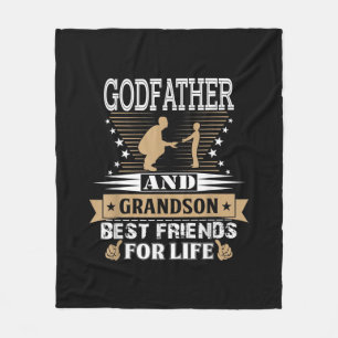 Godfather And Grandson Best Friends For Life Fleece Blanket