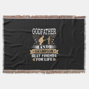 Godfather And Grandson Best Friends For Life Throw Blanket