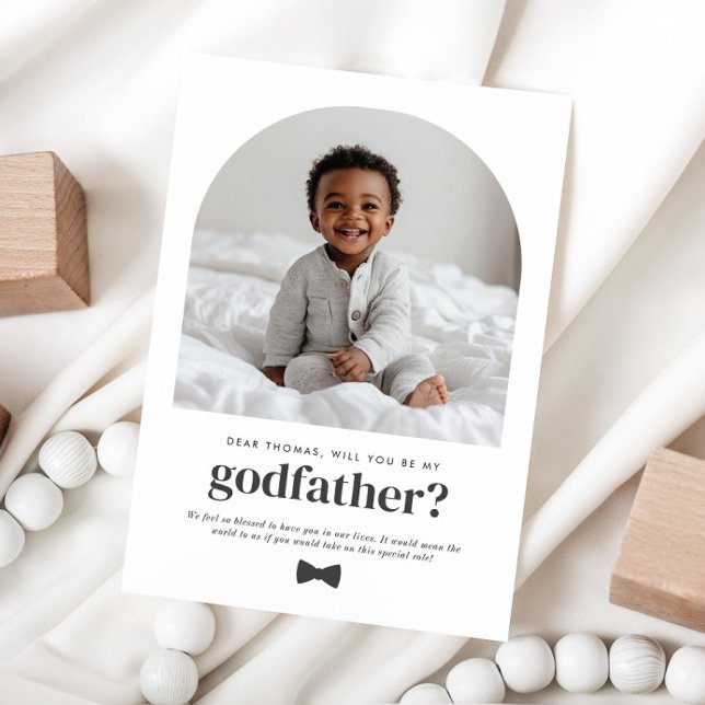 Godfather Arched Photo Proposal Invitation (Zazzle Godfather Arched Photo Proposal)