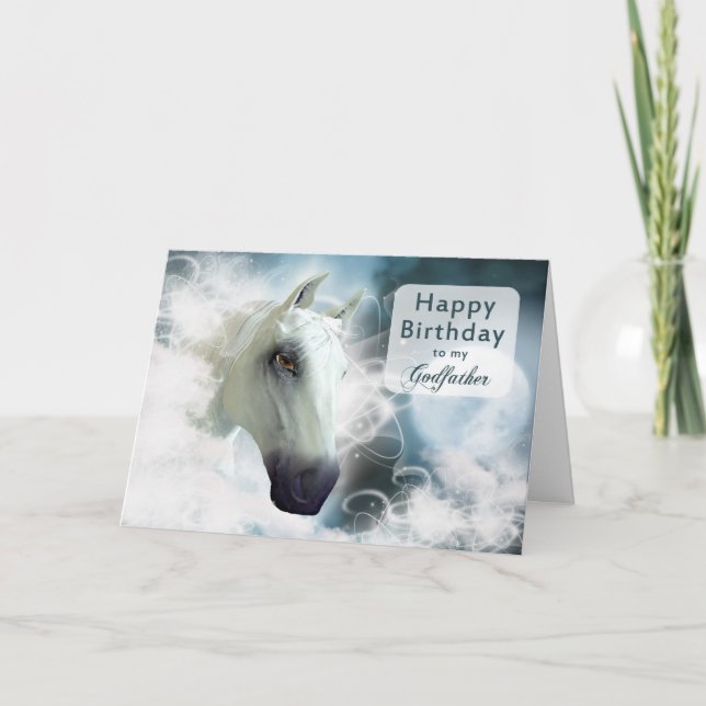 Godfather birthday, Arabian spirit Horse Card (Front)