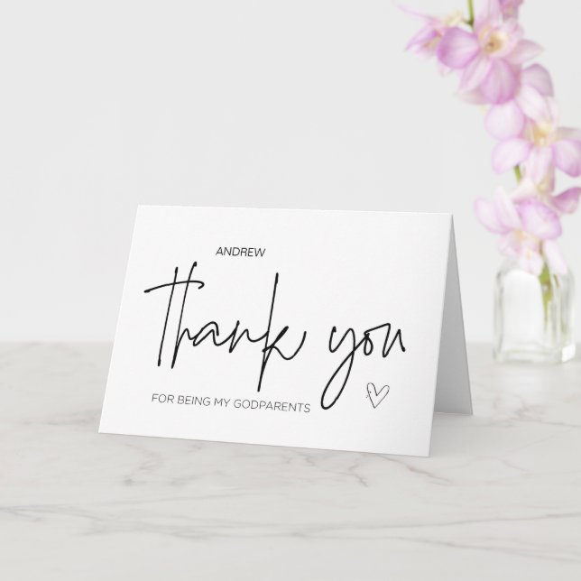 Godfather Gift Thank You for Being My Godparents C Card (Orchid)