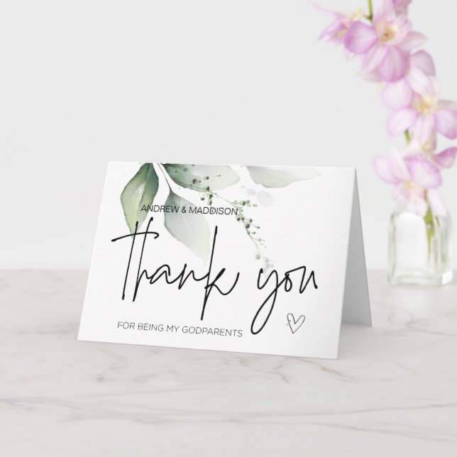 Godfather Gift Thank You for Being My Godparents C Card (Orchid)