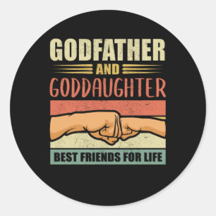 Godfather Goddaughter Godchild and Godfather Gift Classic Round Sticker