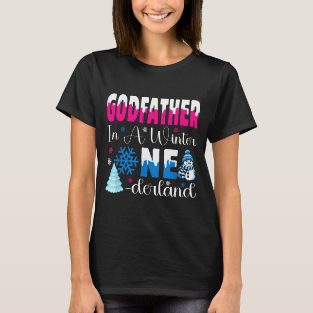 Godfather In A Winter Onederland Bday Girl Sweet S T-Shirt (Front)