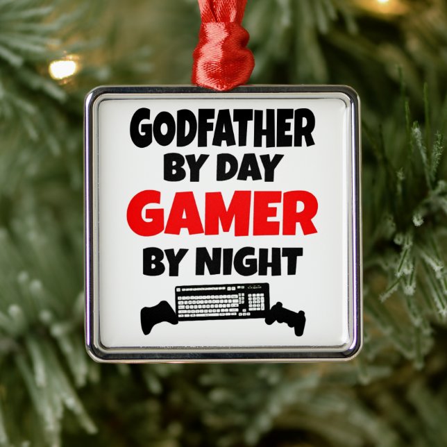 Godfather Loves Playing Video Games Metal Tree Decoration (Tree)