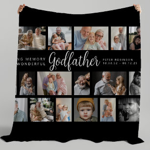 Godfather Memorial 18 Photo Collage Fleece Blanket