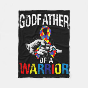 Godfather Of A Warrior Autism Awareness Fleece Blanket