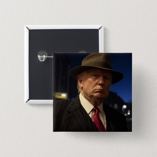 Godfather of America Don J. Trump  15 Cm Square Badge (Front & Back)