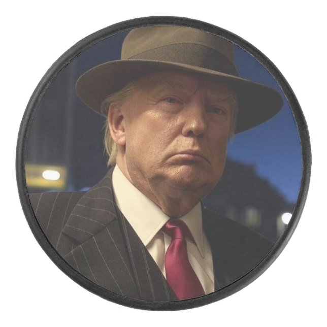 Godfather of America Don J. Trump  Hockey Puck (Front)