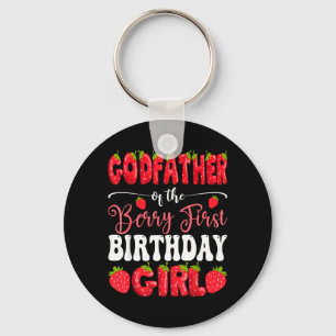 Godfather Of Berry First Birthday Girl Strawberry Key Ring