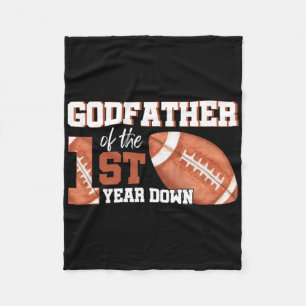 Godfather Of The 1 Year Old Birthday Football 1st Fleece Blanket