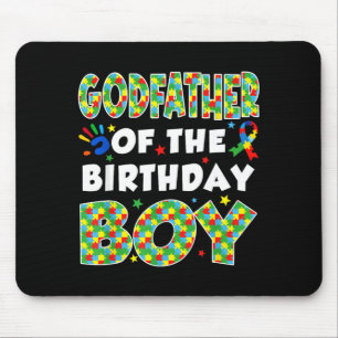Godfather of the bday boy autism awareness puzzle mouse mat