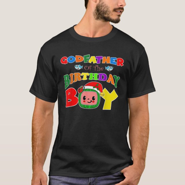Godfather Of The Birthday Boy Funny Melon Family M T-Shirt (Front)