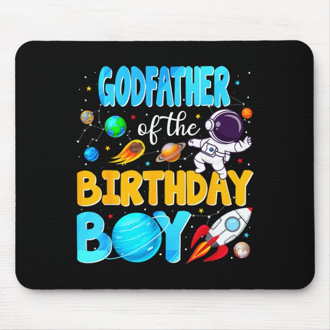 Godfather Of The Birthday Boy Space Astronaut 1st  Mouse Mat (Front)