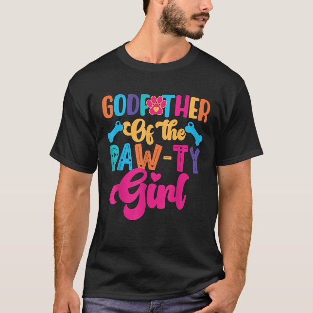 Godfather Of The Birthday Girl Dog Paw Family Matc T-Shirt (Front)