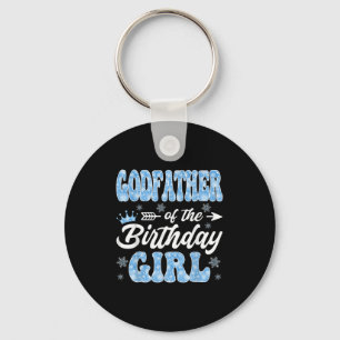 Godfather Of The Birthday Girl Snowflakes Winter C Key Ring