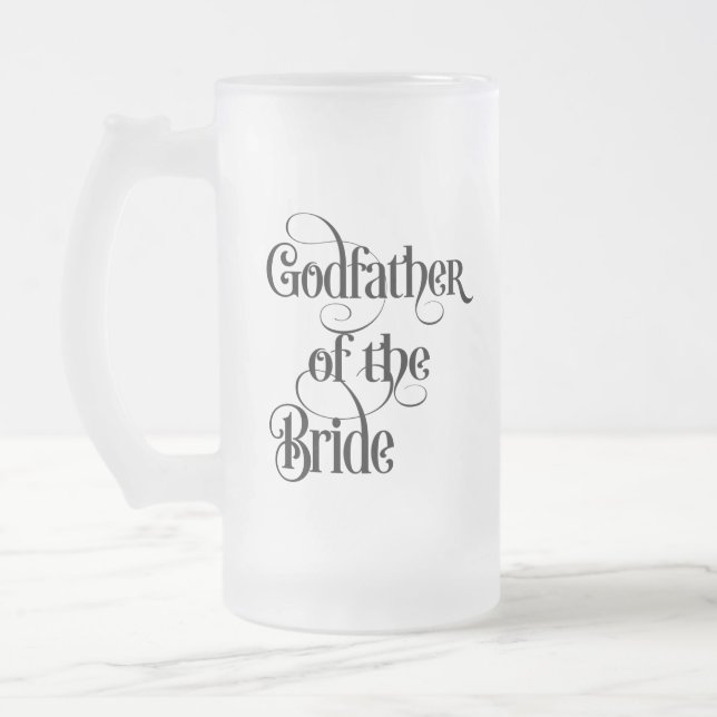 Godfather of the Bride Frosted Glass Beer Mug (Left)