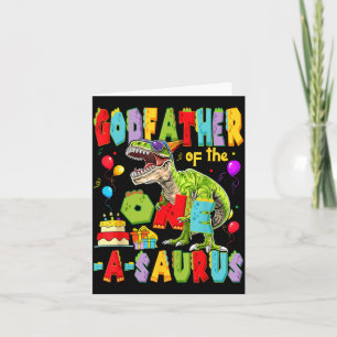 Godfather of The One-A-Saurus 1st Birthday Boy Card