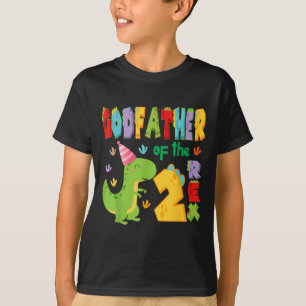 Godfather Of The Two Rex 2nd Birthday Boy Dinosaur T-Shirt