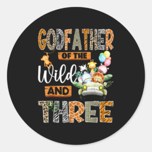 Godfather Of The Wild &amp; Three 3rd Birthday Boy Classic Round Sticker