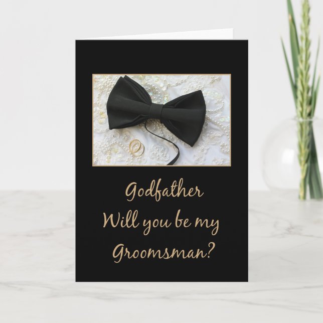 Godfather  Please be my Groomsman - invitation (Front)