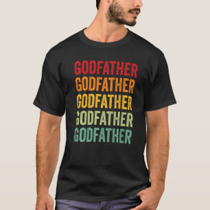 Godfather Rainbow Text Godfather Colourful T-Shirt