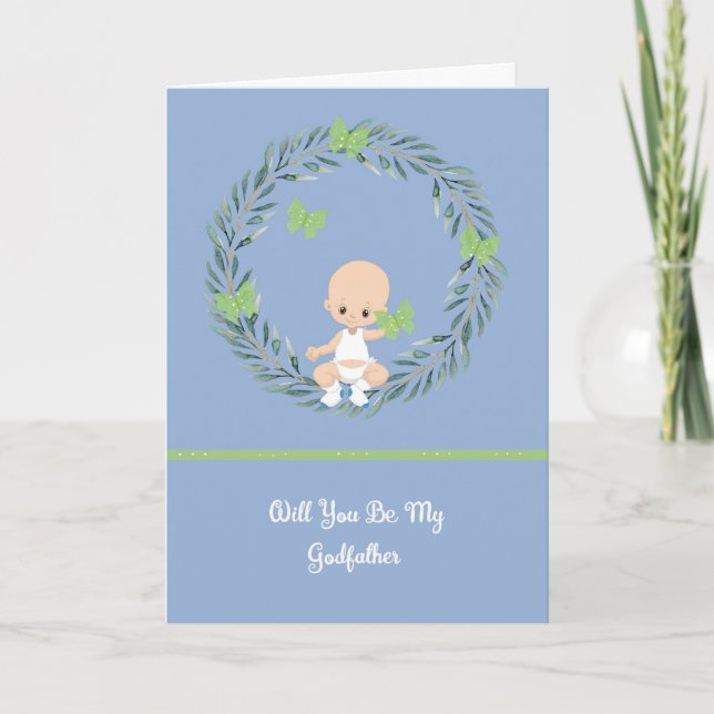 Godfather Request Card from Cute Baby Boy (Front)