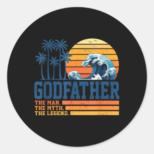 Godfather Retro Fathers Day Classic Round Sticker