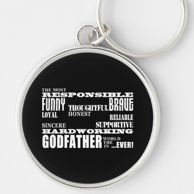 Godfathers Birthdays & Christmas : Qualities Key Ring (Front)