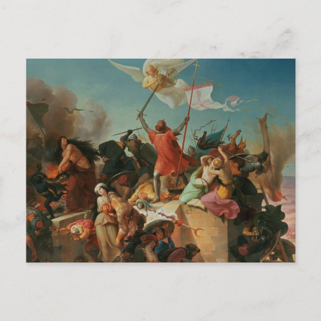 Godfrey de Bouillon, French Crusader Postcard (Front)