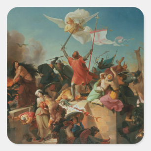 Godfrey de Bouillon, French Crusader Square Sticker