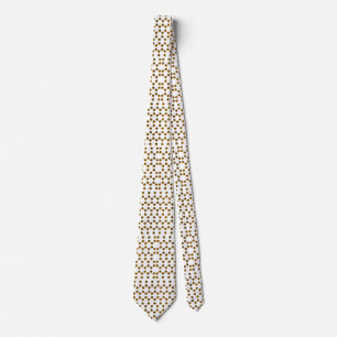 Godlen Polka DotsWhite Neck Tie