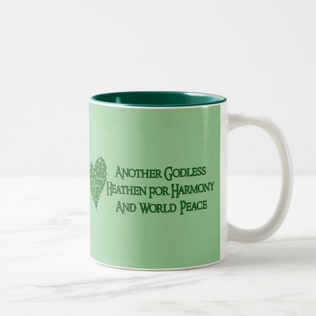 Godless For World Peace Two-Tone Coffee Mug (Right)