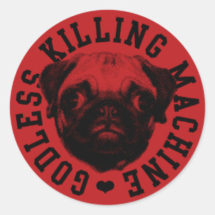 godless killing machine classic round sticker