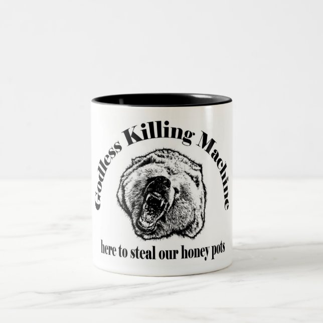 GODLESS KILLING MACHINE Two-Tone COFFEE MUG (Center)