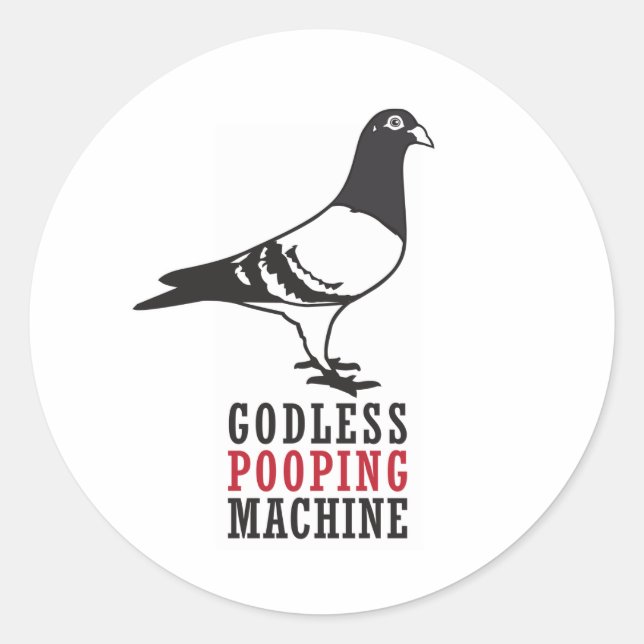 Godless Pooping Machine Classic Round Sticker (Front)